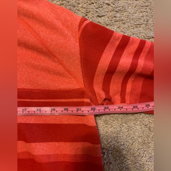 Adidas Ultimate Hoodie l Salmon/Red Horizontally Striped Sweatshirt l Size: XL - Picture 9 of 11